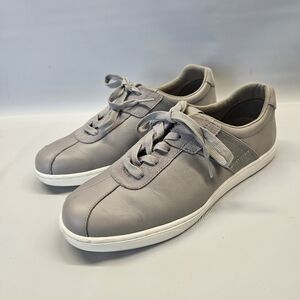 Vionic Lono Lace Up Sneaker Gray Leather Mens 9 Orthodic Comfort Support